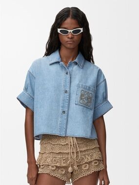 Loewe Short sleeve shirt in denim Fr34